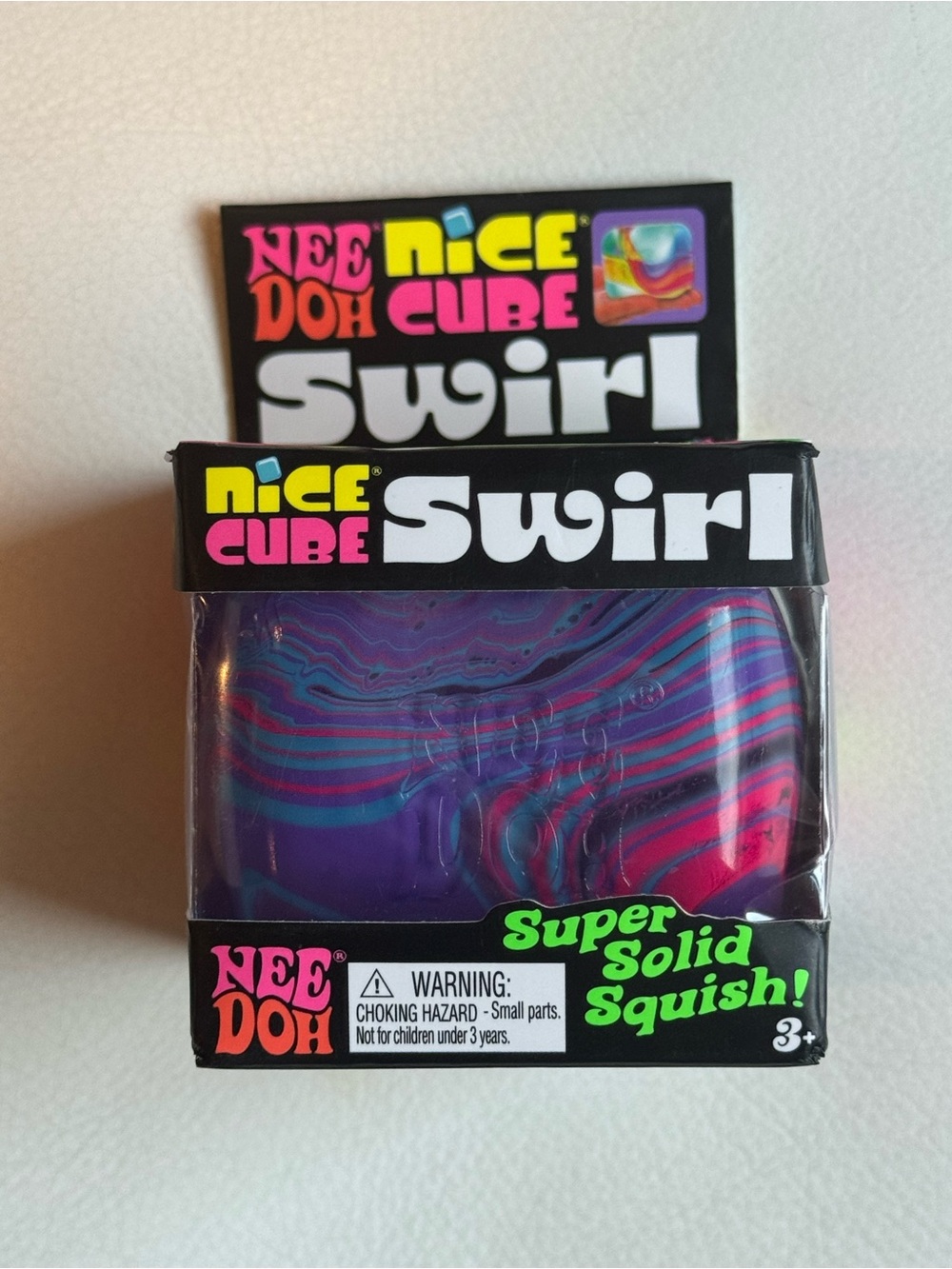 NeeDoh Nice Cube Swirl Blue Pink Purple Squishy Squeeze Toy New SHIPS TODAY!